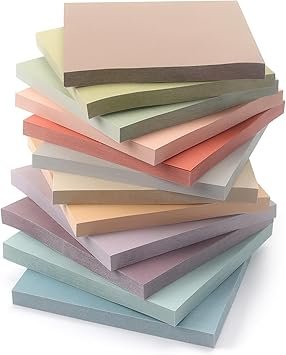 61Oumz3BpNL._AC_SY355_.jpg Sticky Notes 3x3 Inch, 12 Pack, 12 Assorted Vintage Color Self-Stick Notes Pads, 50 Sheets/Pad, Perfect for Office, School, and Home Organization