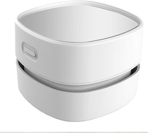 71NRmWI1gFL._AC_SY450_.jpg ODISTAR Desktop Vacuum Cleaner, Mini Table dust Sweeper Energy Saving,High Endurance up to 90 mins,Cordless&360º Rotatable Design for Keyboard/Home/School/Office(White AA Battery)