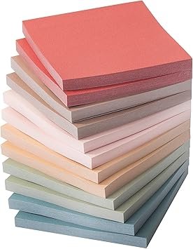 71ZSarTxbLL._AC_SY355_.jpg Mr. Pen- Sticky Notes, 3"x3", 12 Pads, Vintage Colors, Self-Stick Pads, Aesthetic, Colorful, Bulk